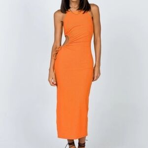 Princess Polly Cutout Ribbed Midi Dress - Size 4